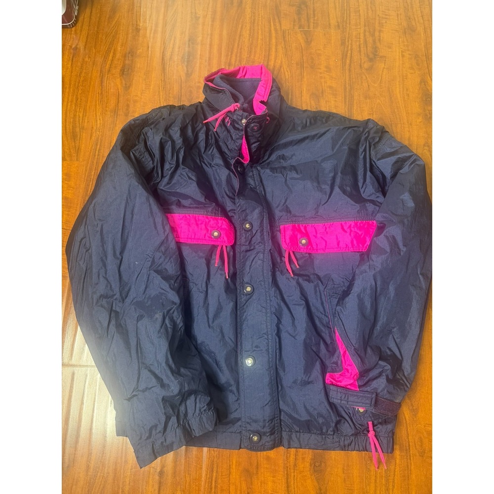 Vintage Asics Blue Pink Color Block Ski Snow Winter Jacket Men Size M Korea